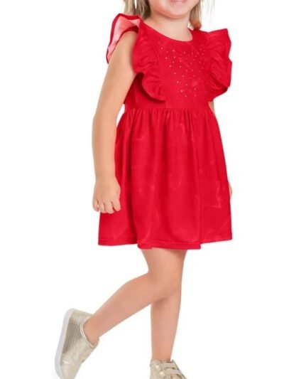 Vestido de Bebê Menina com Babados e Strass