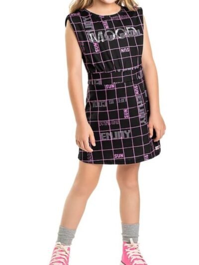 Vestido Infantil de Menina Muscle Tee Xadrez